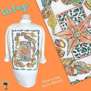 SeaShell Vintage 90s Shirt Coastal Beach Resort Vacation Summer StreetStyle Pool